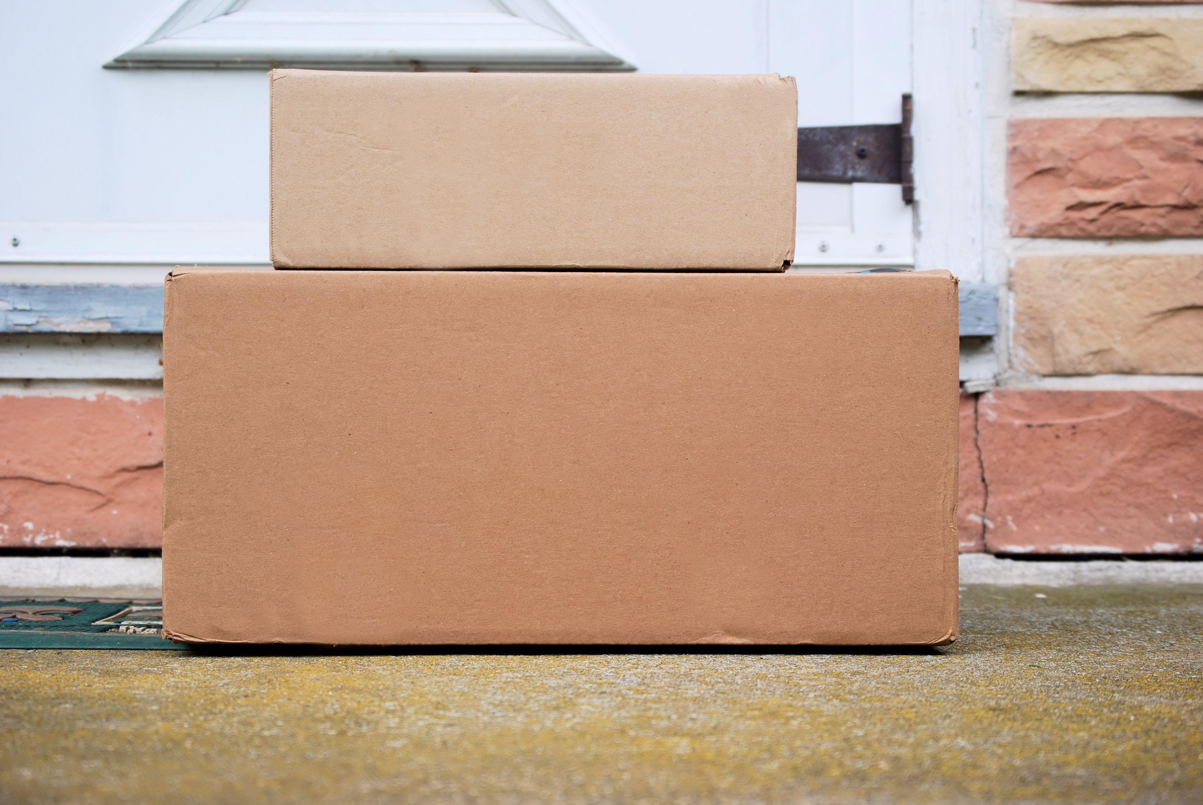 Packages on a front door step